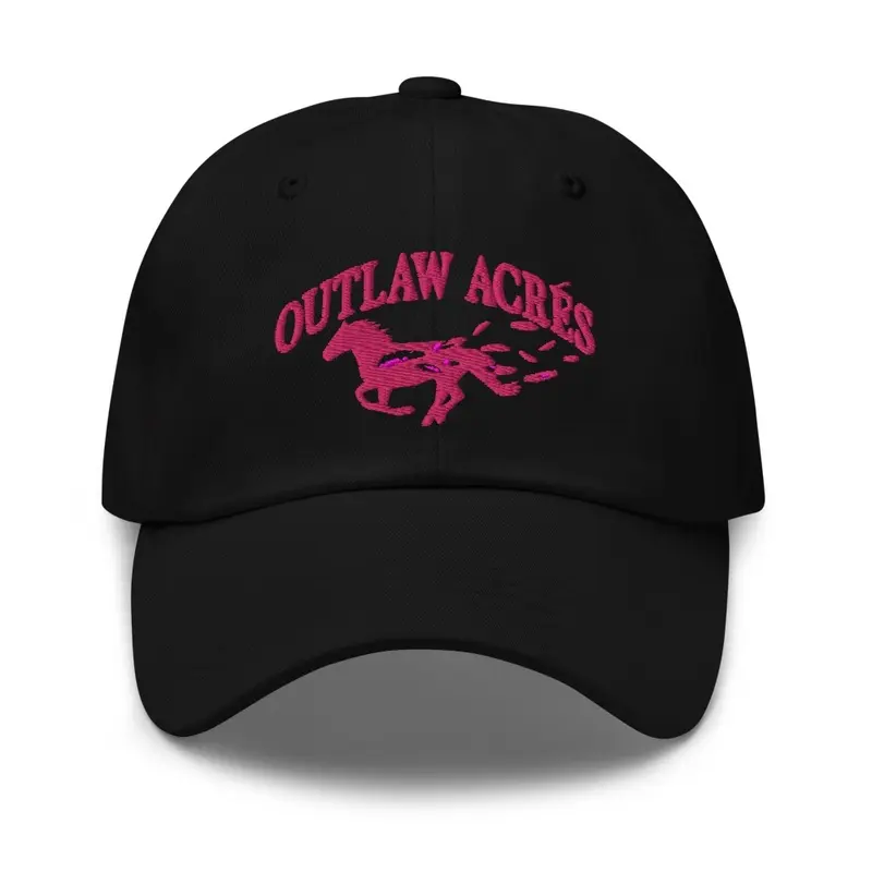 Outlaw Acres Embroidered Hat Pink Thread